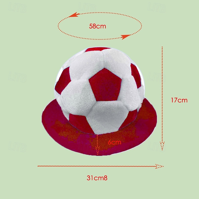 Pluche voetbalmuts voor fans van het WK voetbal, grappige voetbalpet, fanaccessoires voor wedstrijddagen en sportfeestjes, aanmoedigingsrekwisieten voor in het stadion. 2026 - $21.99 –P2
