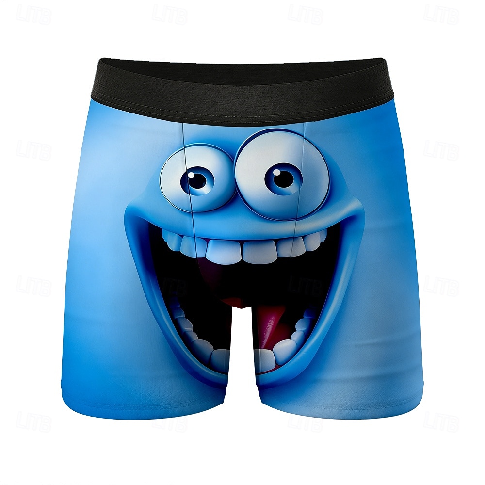 Herren Cartoon Lächelndes Gesicht Gesichtsausdruck Dehnbare Boxershorts Badeshorts Boxer-Badeshorts Lustig Lässig Heim Strandurlaub Elastischer Bund Feuchtigkeitsableitend Atmungsaktive Unterwäsche 2026 - $16.99 –P3
