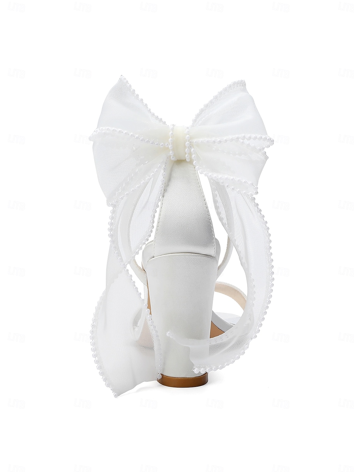 Sandálias de noiva nude com salto bloco e laço - sapatos de casamento elegantes para casamentos no jardim. de 2026 por $64.99 –P7