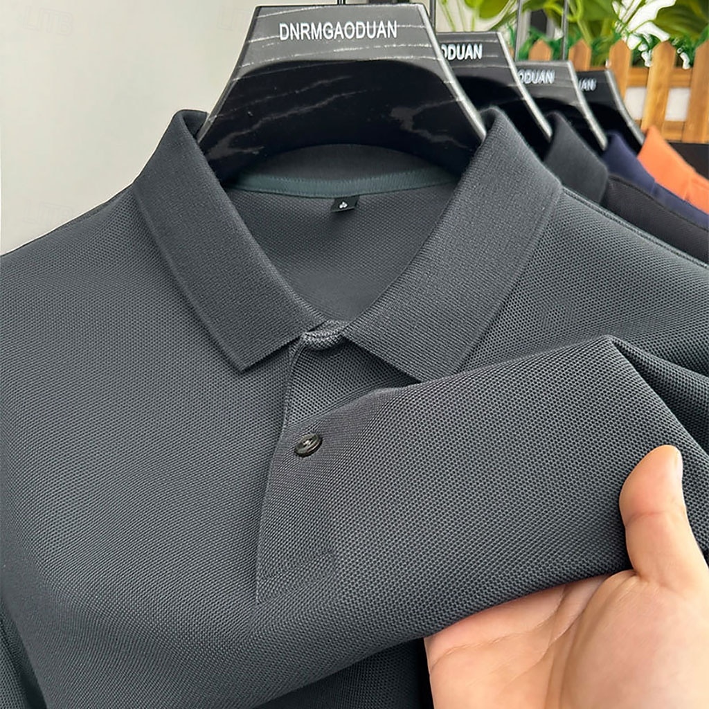 Men's Polo Polo Shirts Casual Vacation Lapel Short Sleeve Fashion Modern Plain Buttons Plain Summer Spring Regular Fit Lake blue Black White Yellow Pink Red Polo 2026 - $18.99 –P9