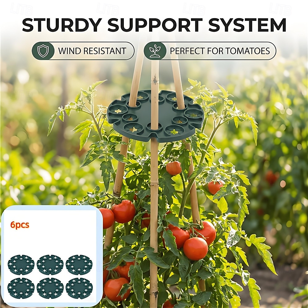 2026年 6個/12個の植物サポートステークホルダー - つる性植物用のお手頃価格のプラスチック製ガーデンコネクターディスク、トマト、キュウリ、花用の調節可能なトレリスリング - ステーク用の頑丈なDIYスタビライザー  コレクション – $20.99 –P7