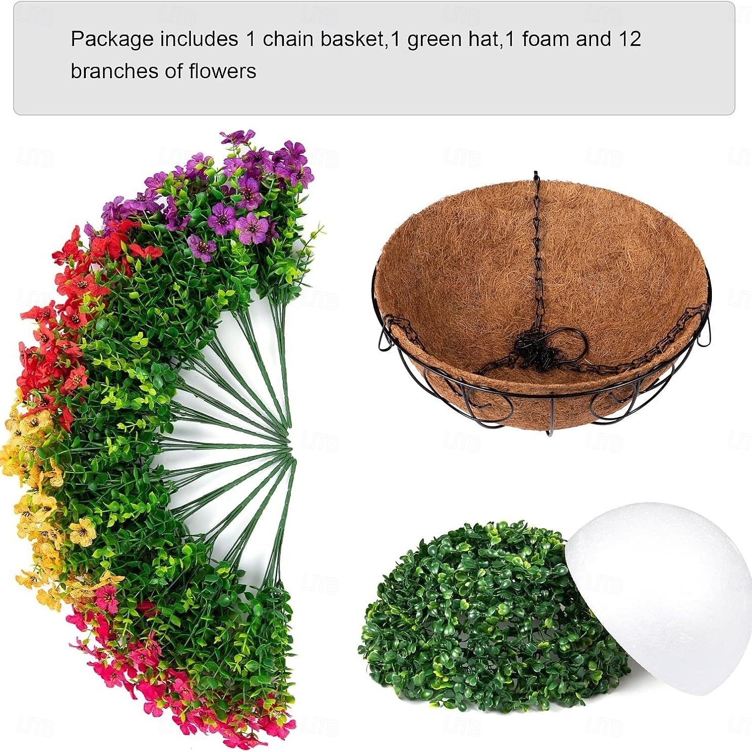 Fiori artificiali pendenti con cestino, piante finte pendenti con fiori di seta artificiali resistenti ai raggi UV per esterni e interni, primavera estate, portico, patio, balcone, giardino, del 2026 a $31.99 –P1