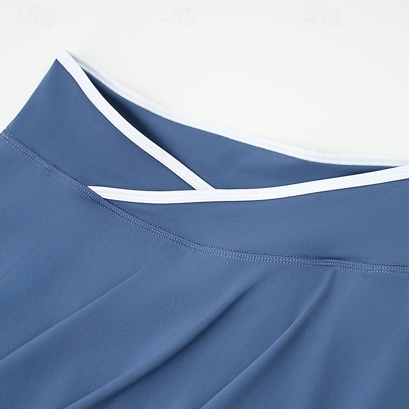 Damskie Solidne kolory Spódnica casualowa Spódnice tenisowe z szortami Spódnica sportowa Kieszeń Wysoka talia Elastyczny Odvádí pot Oddychający Bransoletka tenisowa Golf Pikle Spódnica Czarny Biały 2026 - $25.99 –P22