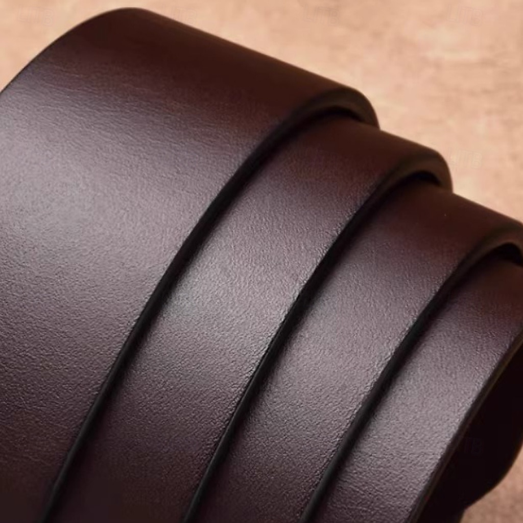 Homme Ceinture Boucle automatique Cuir Chrome Streetwear Contemporain Classique Loisir Couleur Unie Noir Marron Quotidien Affaires Formel Ceinture Taille de 2026 ? $16.49 –P13