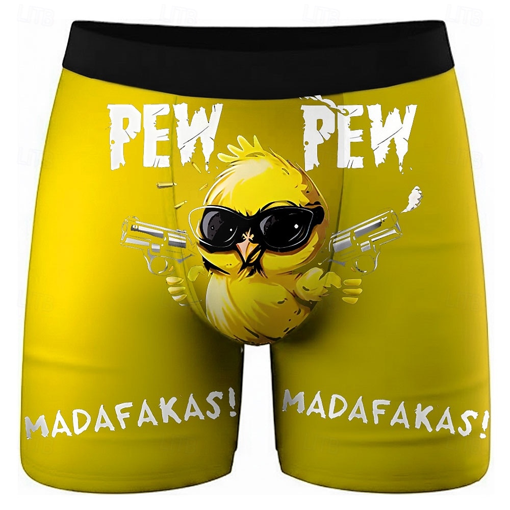 Муж. Мультипликация птенец Забавный сленг Эластичные боксерские трусы Плавки Боксерские шорты для плавания Веселая Повседневные Дом Пляжный отдых 2026 - $16.99 –P3
