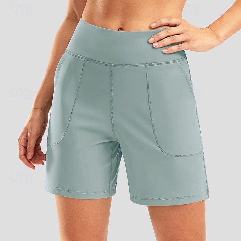 Per donna Bermuda Chinos Shorts Vacanza Streetwear Casual Corto Vita media Tinta unica Tasca Fascia Elastica Comodo Traspirante Elasticizzato Quotidiano All'aperto Palestra Verde acqua Nero Rosa del 2026 a $20.99 –P14