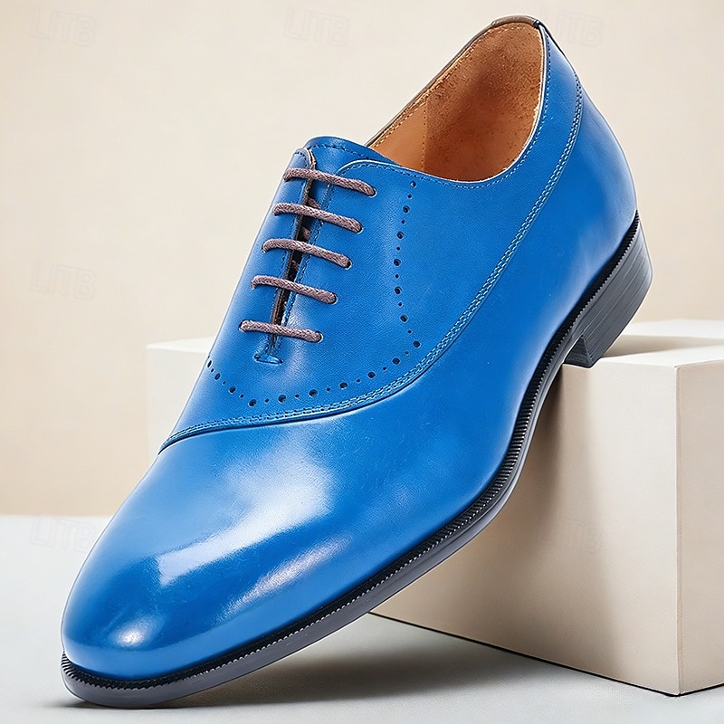 scarpe eleganti da uomo in pelle di prima qualità: vera pelle di vacchetta, stile elegante e moderno, vestibilità comoda per gli uomini, perfette per eventi formali, matrimoni, feste, ufficio e occasioni speciali del 2026 a $109.99 –P2