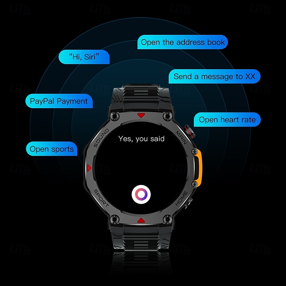 Nuovo smartwatch impermeabile 5 ATM, ideale per attività all'aperto, monitoraggio sportivo, pagamenti PayPal, chiamate Bluetooth, schermo HD da 1,45" 466*466, smartwatch indossabile 2025 del 2026 a $76.99 –P16