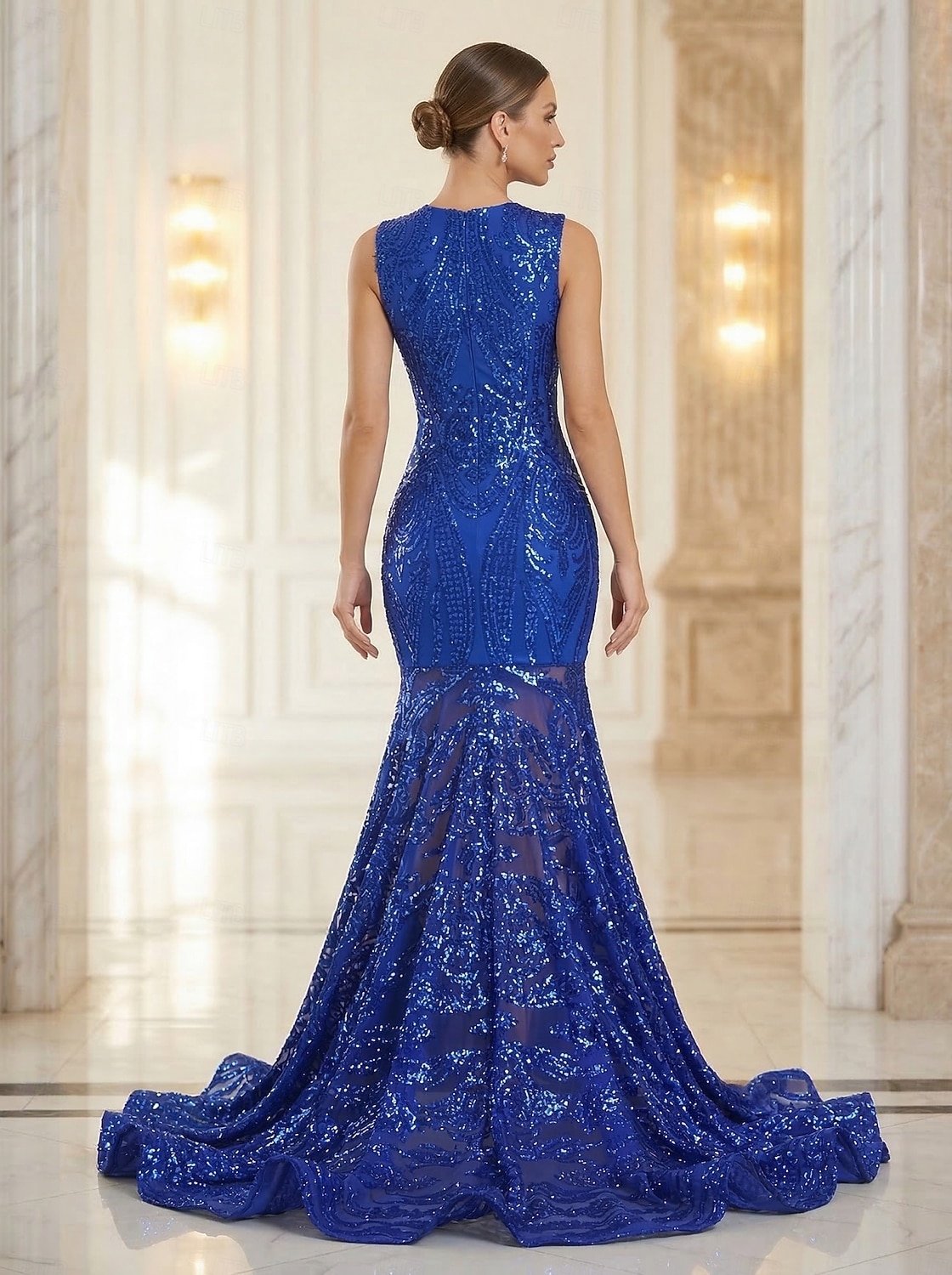 Mermaid Trumpet Court Train Prom Dresses Evening Gown Ball Gown Formal Dress Elegant Party Sleeveless Jewel Neck Prom Engagement African American Sequined with Sequin Appliques 2026 - $287.49 Mermaid Trumpet Court Train Prom Dresses Evening Gown Ball Gown Formal Dress Elegant Party Sleeveless Jewel Neck Prom Engagement African American Sequined with Sequin Appliques 2026 - $287.49
