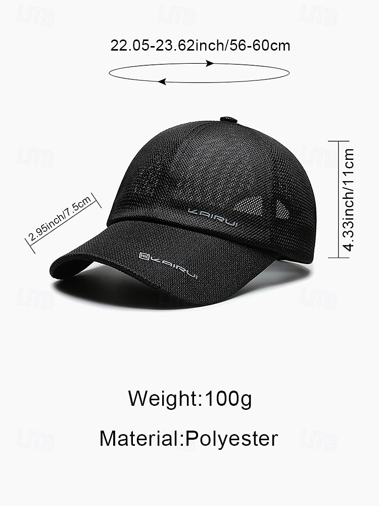 Ademende mesh pet voor heren, verkrijgbaar in verschillende kleuren, lichtgewicht en geventileerd, ideaal voor dagelijks gebruik, buitensporten en vakantiereizen. 2026 - $11.99 –P11