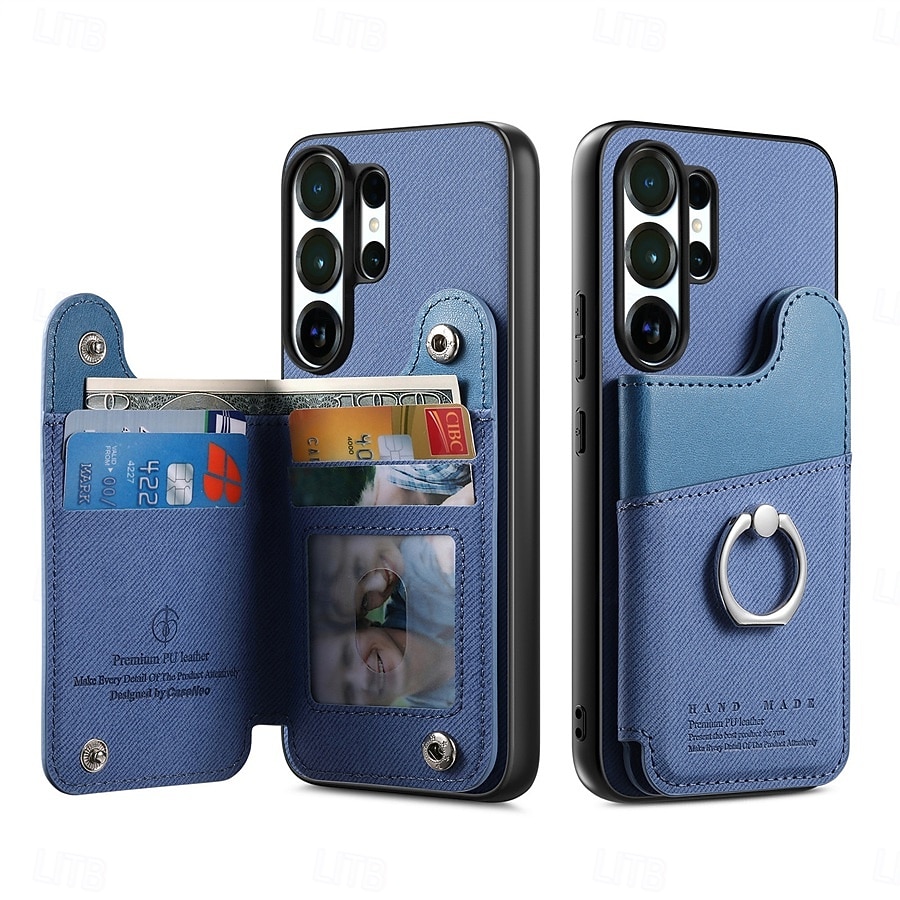 telefon fodral Till Samsung Galaxy S26 S26 Plus S26 Ultra Skal med stativ Ringhållare Ringspänne Kontor / företag TPU PU läder 2026 - $17.99 –P4
