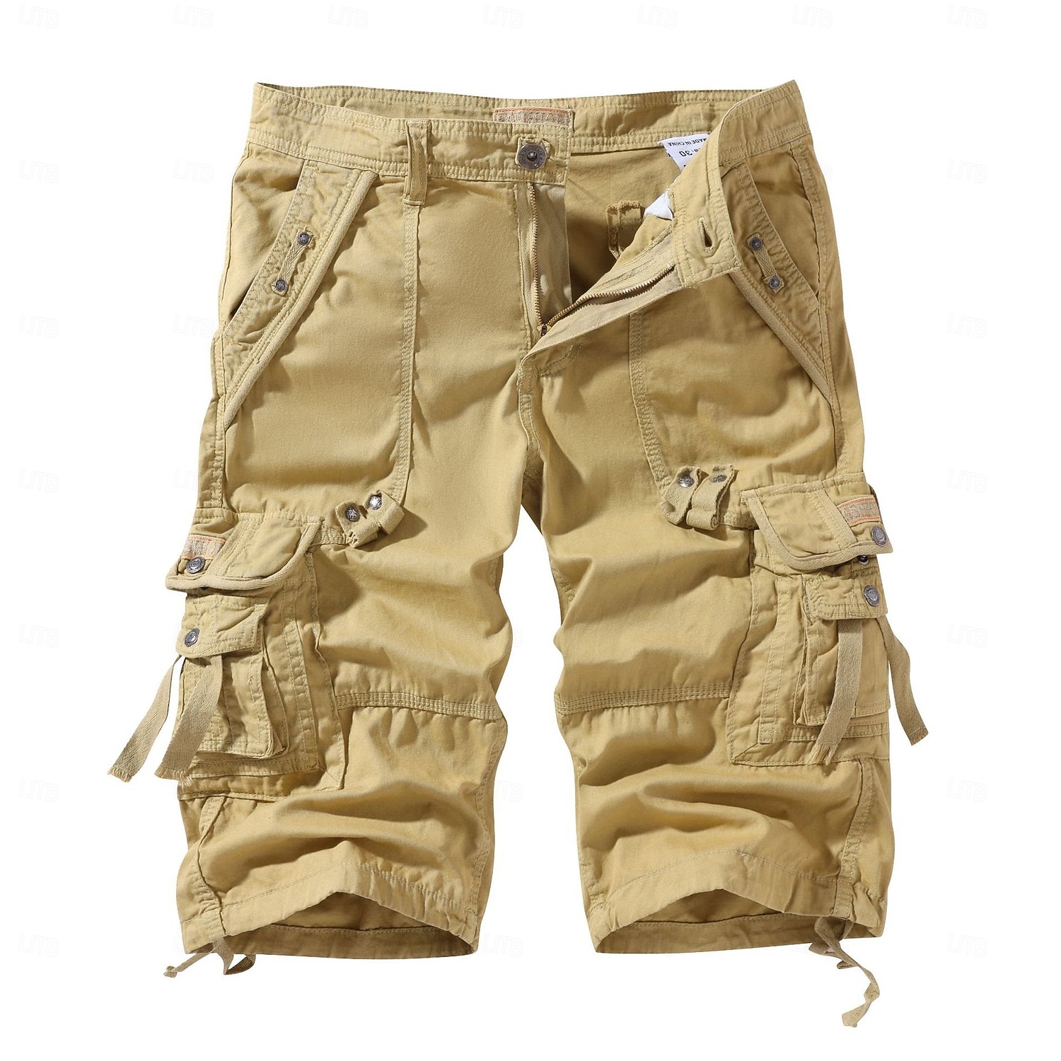 Voor heren Cargoshorts Korte broek Wandelshorts Zak Effen Comfort Draagbaar Kuitlengte Werk Casual Dagelijks Modieus Streetwear Leger groen Zwart 2026 - $40.99 –P7