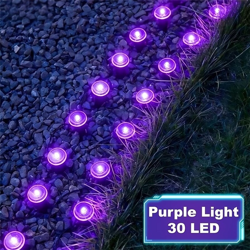 Solar-Powered Led Path Garden Lights  Purple Fairy Lights 30LED IP44 Waterproof  And Durable Recessed Outdoor Garden Lights Suitable For Decorative Lighting Of Walkways Lawns, Camping Parties 2026 - $34.99 –P13