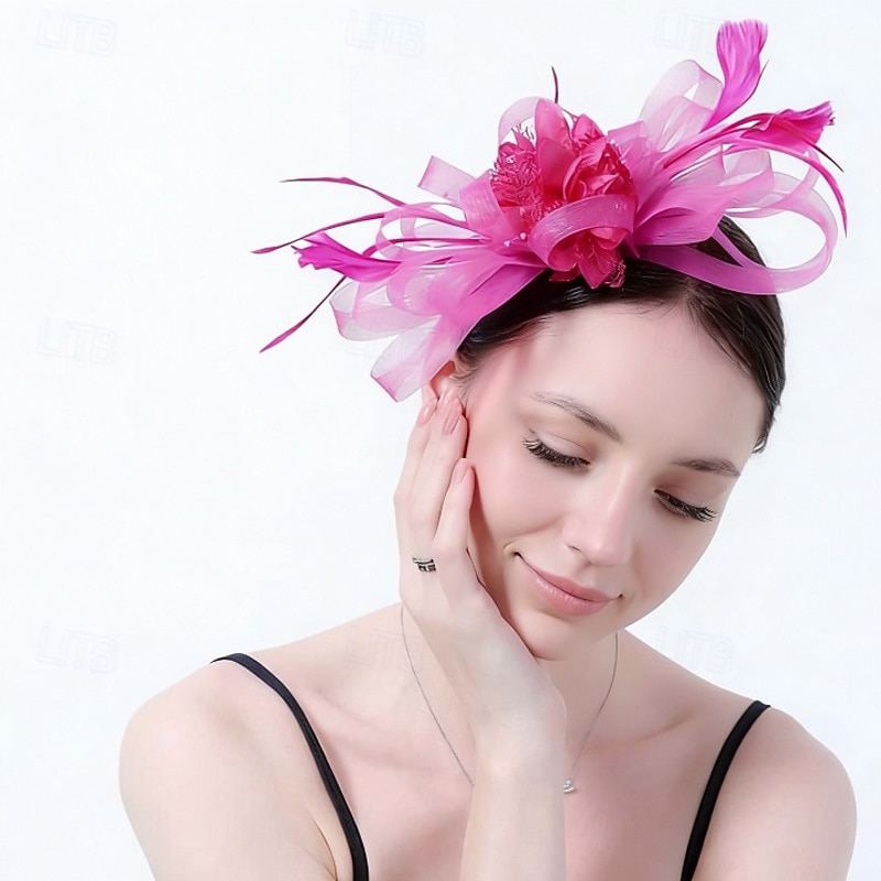 Fascinator Rete Matrimonio Compleanno Elegante Vintage Carino Con Piuma Tulle Copricapo Copricapo del 2026 a $17.49 –P2