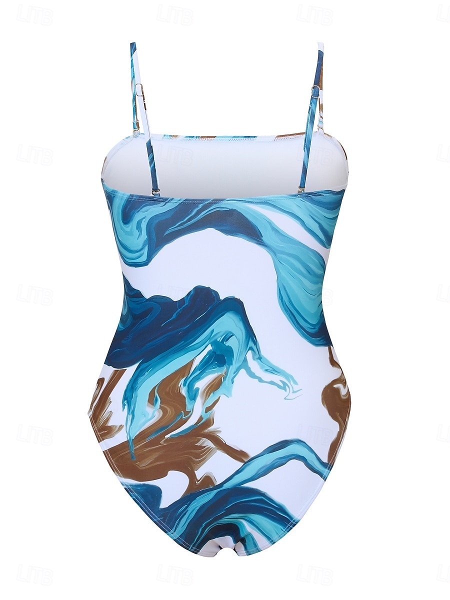 Damen Badeanzug Einteiler Zweiteilig Monokini Rock Bademode Bauchkontrolle Hohe Taille Schlank Rückenfrei Urlaub Strandbekleidung Blumen V Ausschnitt Ärmellos Badeanzüge 2026 - $48.99 –P16