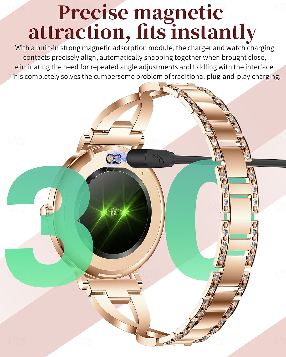 Relógio inteligente exclusivo Goddess com tela redonda AMOLED HD de 1,32 polegadas, ultrafino e leve de 7,5 mm, a melhor opção de presente para namorada, monitoramento de frequência cardíaca e de 2026 por $77.99 –P12