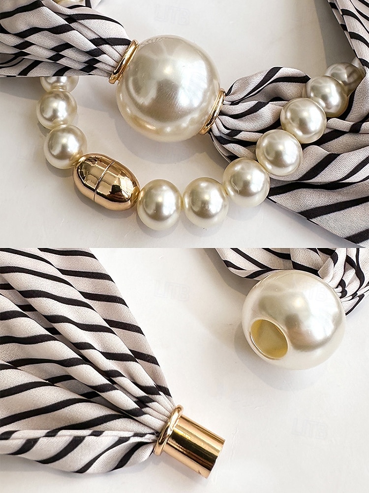 Magnetische Schal-Halskette aus Polyester und Kunstperlen für Damen, modisches, mehrfarbiges Design, geeignet für Alltag, Reisen und Urlaub 2026 - $11.99 –P8