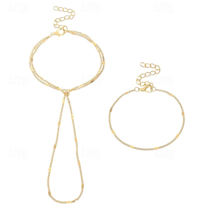 Layered Thick Chain Vintage Theme Fashion Alloy Bracelet Jewelry Silver / Gold For Daily Gift Holiday 2026 - $2.49 –P4