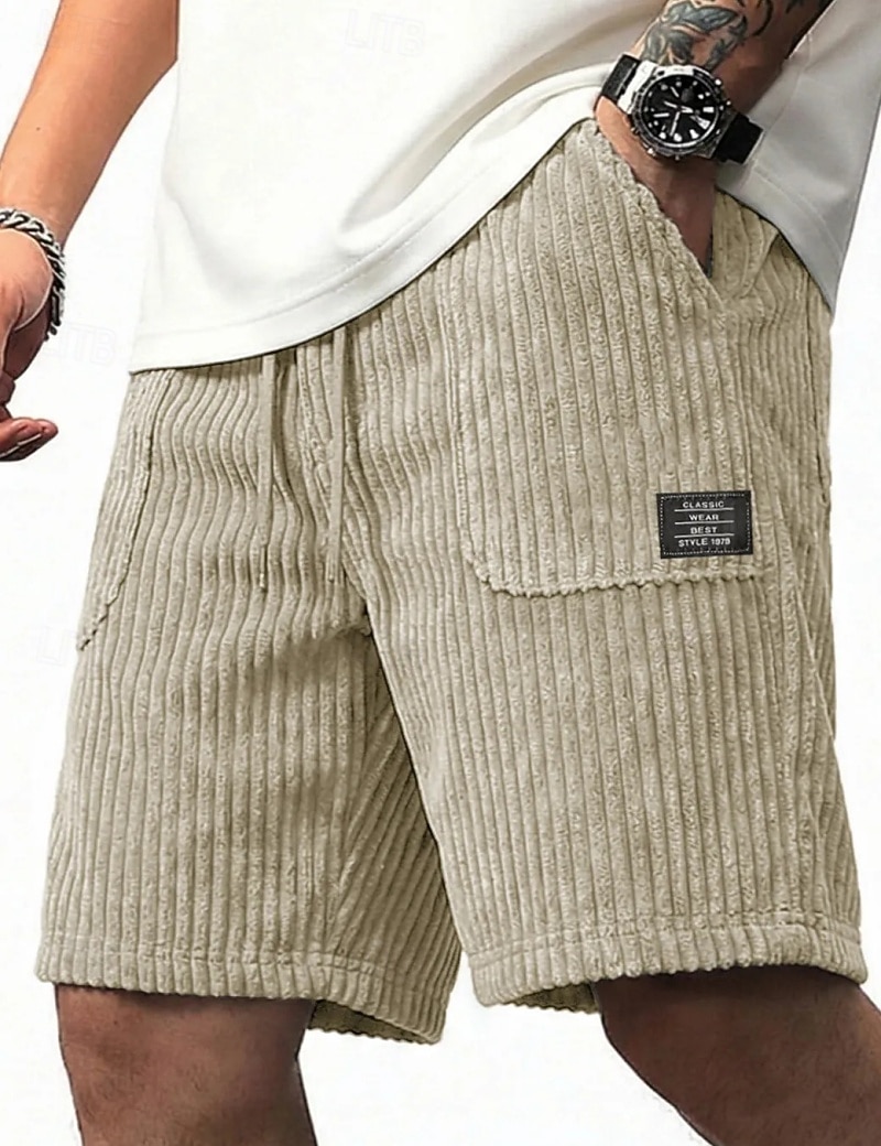 Per uomo Shorts Pantaloncini casual Pantaloncini di velluto a coste Tasca Semplice Comodità Traspirante Corto Casuale All'aperto Vacanza Vacanza Streetwear Nero Bianco Inelastico del 2026 a $25.99 –P2