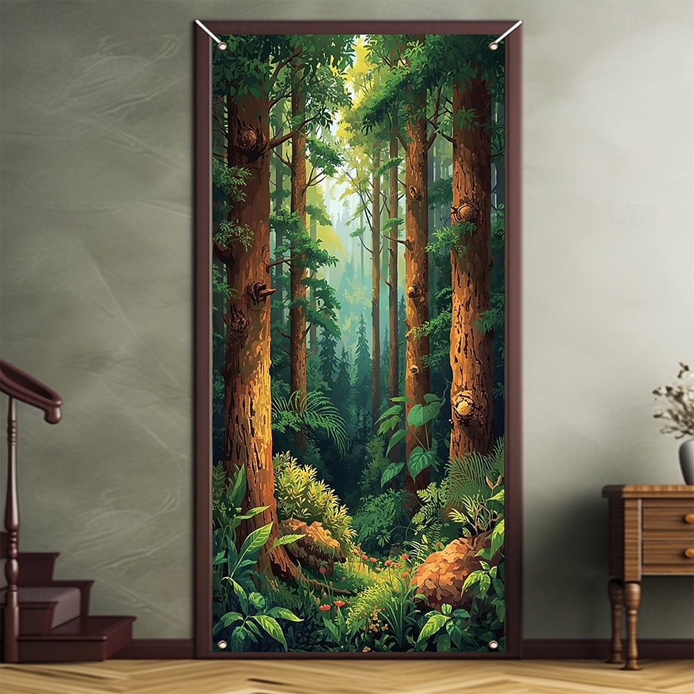 2026年 ポスター ドアカバー 屋外バナー 森林 3D パーティー 寮 ティーンズルーム 大学寮 男の隠れ家フラットベッドルーム 撮影背景 ホームデコレーション  コレクション – $17.99 –P5