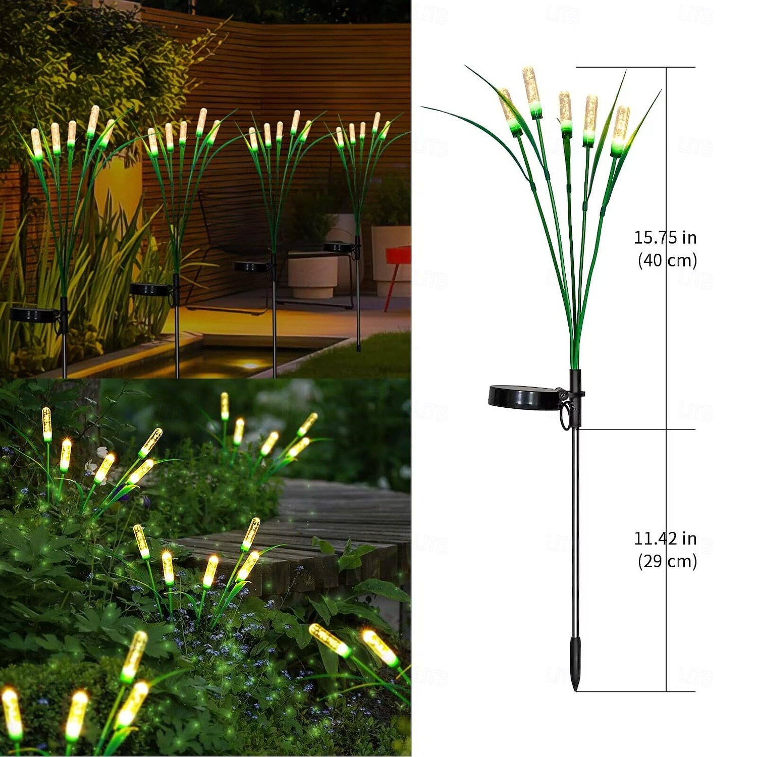 2 luces solares de exterior con forma de estaca de burbujas de 10 cabezas, impermeables, con LED oscilantes para jardín, patio, césped, camino, villa, fiesta, cumpleaños, vacaciones e iluminación de 2026 - $23.99 –P13