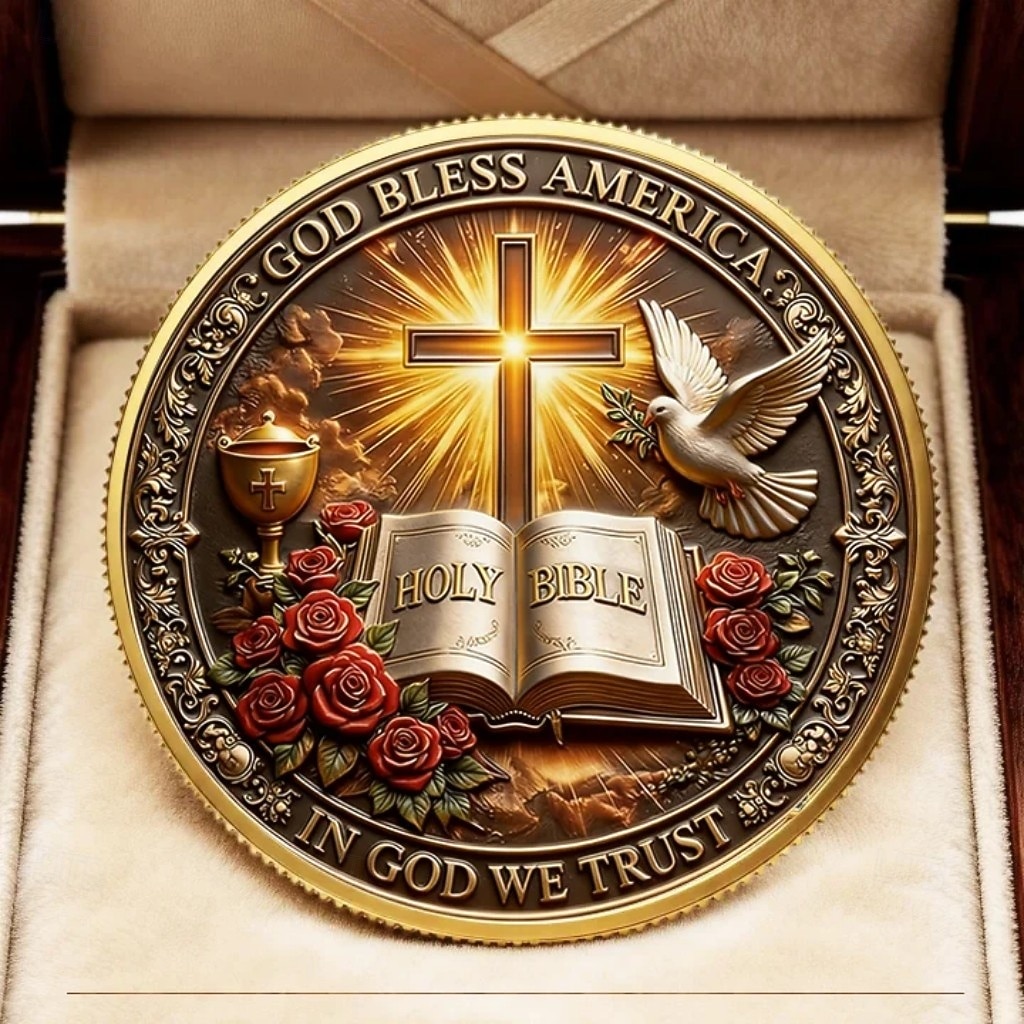 Gedenkmünze zum 250. Jahrestag von Glaube und Freiheit in den USA – Motiv: Christlicher Jesus, patriotische Sammlermünze, inspirierendes religiöses Andenken, Geschenkidee „Gott segne Amerika“. 2026 - $19.99 –P3