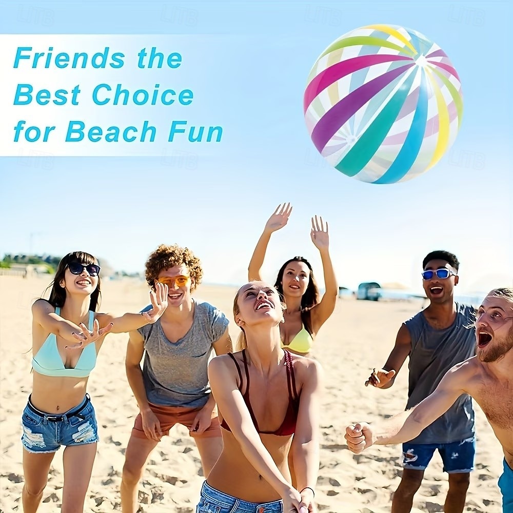 2PCS Polka Dot Beach Balls Inflatable PVC Water Play Balls with Colorful Stripes for Outdoor Pool, Swimming Pool, Beach Party Decoration and Outdoor Activities 2026 - $16.99 –P1