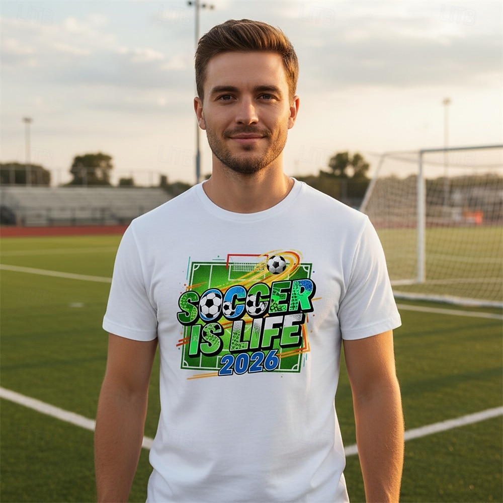 Fútbol mundial Ropa deportiva Camiseta gráfica Fútbol Americano Camiseta de papá futbolista Camiseta Gráfico para Hombre Adulto Impresión 3D  para Fiesta Deporte 2026 - $18.99 –P1