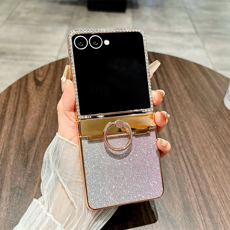 telefon Carcasă Pro Samsung Galaxy Z Flip 7 Z Flip 7 FE Z Flip 6 Z Flip 5 Z Flip 4 Z Flip 3 Zábavné Držák na prsteny Komiks Kov ABS 2026 - $29.99 –P10