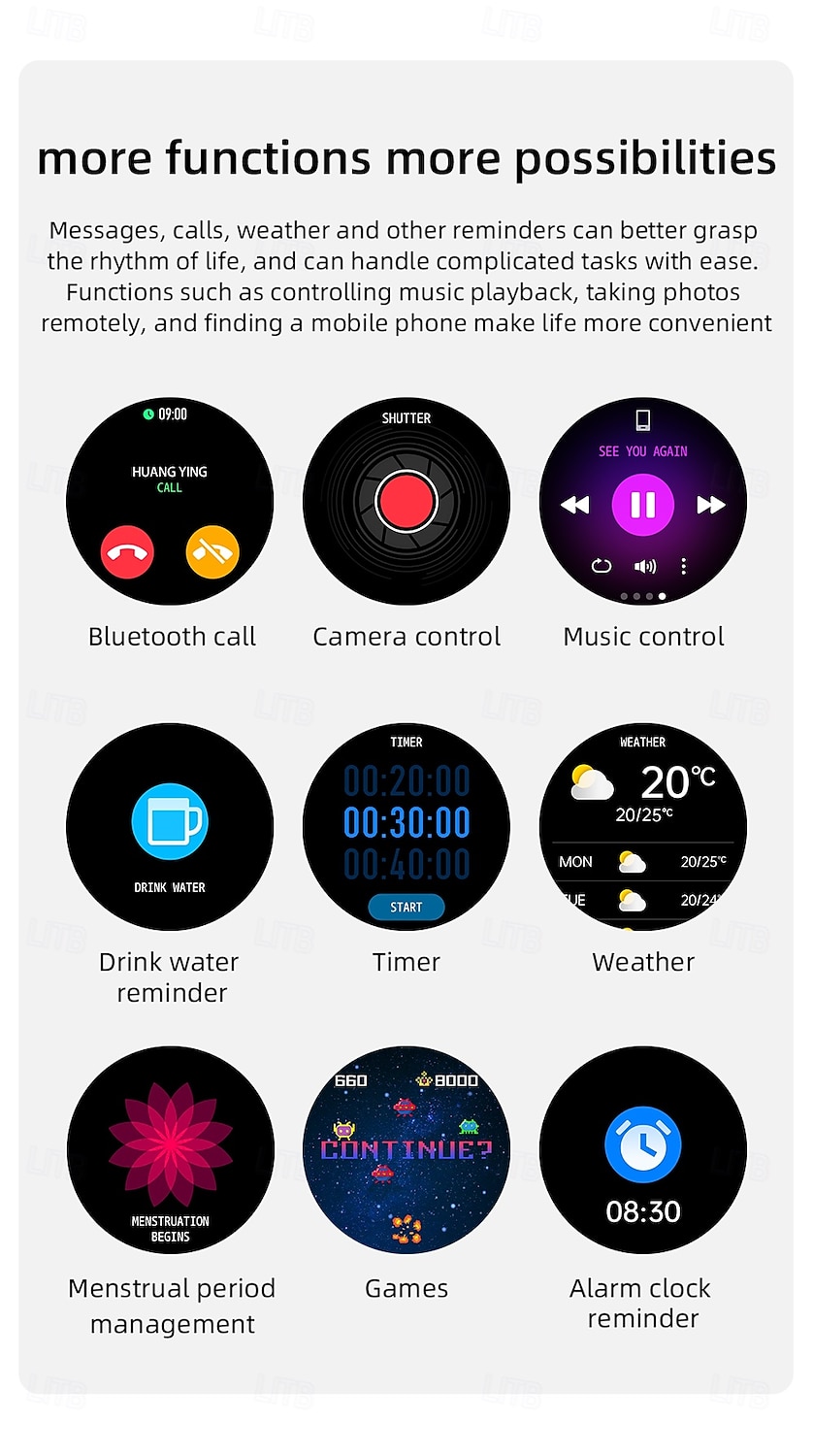Relógio inteligente Lokmat Attack Pro de 1,32 polegadas com Bluetooth, chamadas, pedômetro, lembrete de chamadas e rastreador de atividades, compatível com Android e iOS, unissex, longa duração da bateria, chamadas em modo mãos-livres, à prova d'água IP68 de 2026 por $57.99 –P16