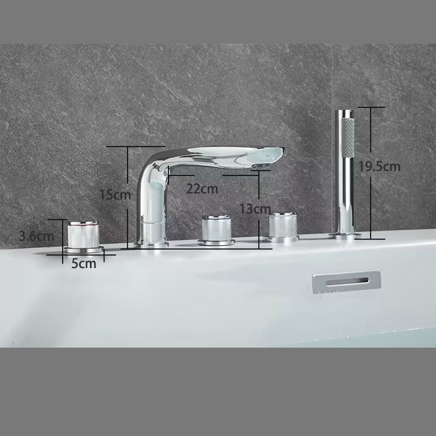 Badekarskran - Moderne Krom Frittstående Messing Ventil Bath Shower Mixer Taps 2026 - $579.89 –P5
