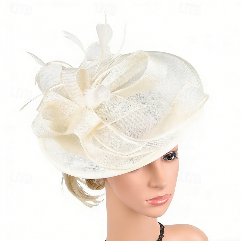 Fascinators Sinamay Boda Cumpleaños Vintage Estilo lindo Retro Con Pajarita Tul Celada Sombreros 2026 - $34.99 –P3