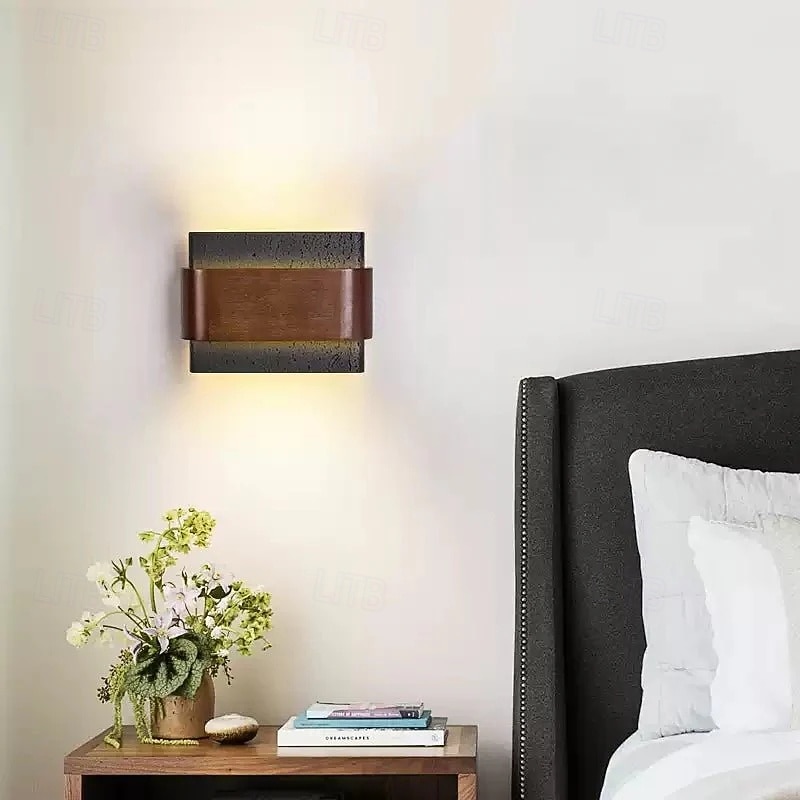 Applique murale lumineuse à double éclairage, style wabi-sabi médiéval – idéale pour une chambre, un salon ou un couloir. 110-240 V de 2026 ? $174.99 –P8