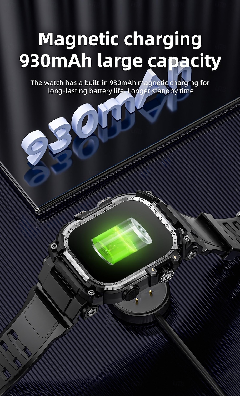 Relógio inteligente Lokmat Appllp 7 Max de 2,06 polegadas com 4G LTE, pedômetro, lembrete de chamadas, monitor de sono, compatível com Android e iOS, unissex, GPS, chamadas em modo mãos-livres, controle de mídia, IPX-4, 60 mm. de 2026 por $187.99 –P21