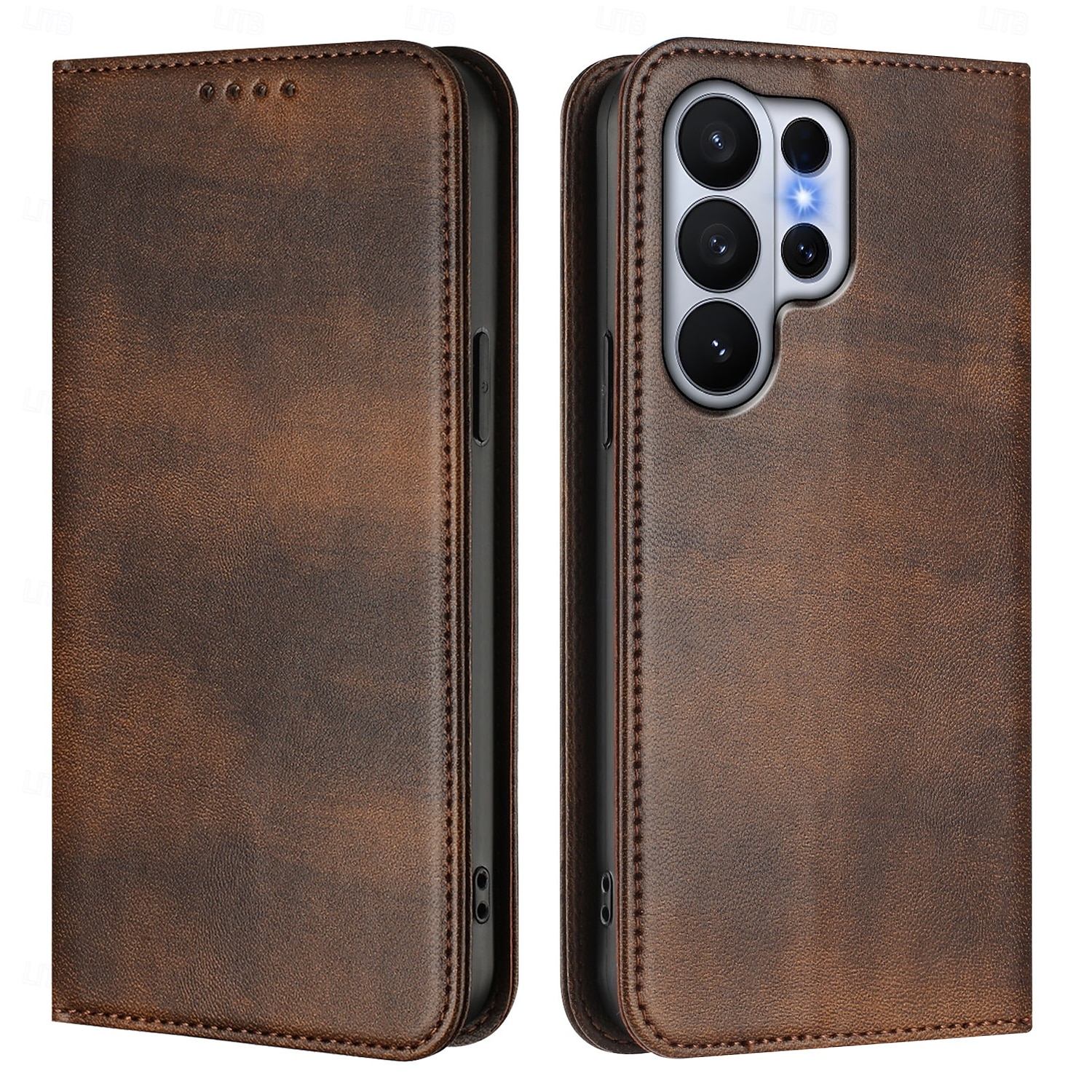 telefone Capinha Para Samsung Galaxy S26 S26 Ultra Plus Capa para Cartão Wallet Com Suporte Suporte para carregamento sem fio Slot para cartão Retro TPU Couro PU de 2026 por $15.99 –P2