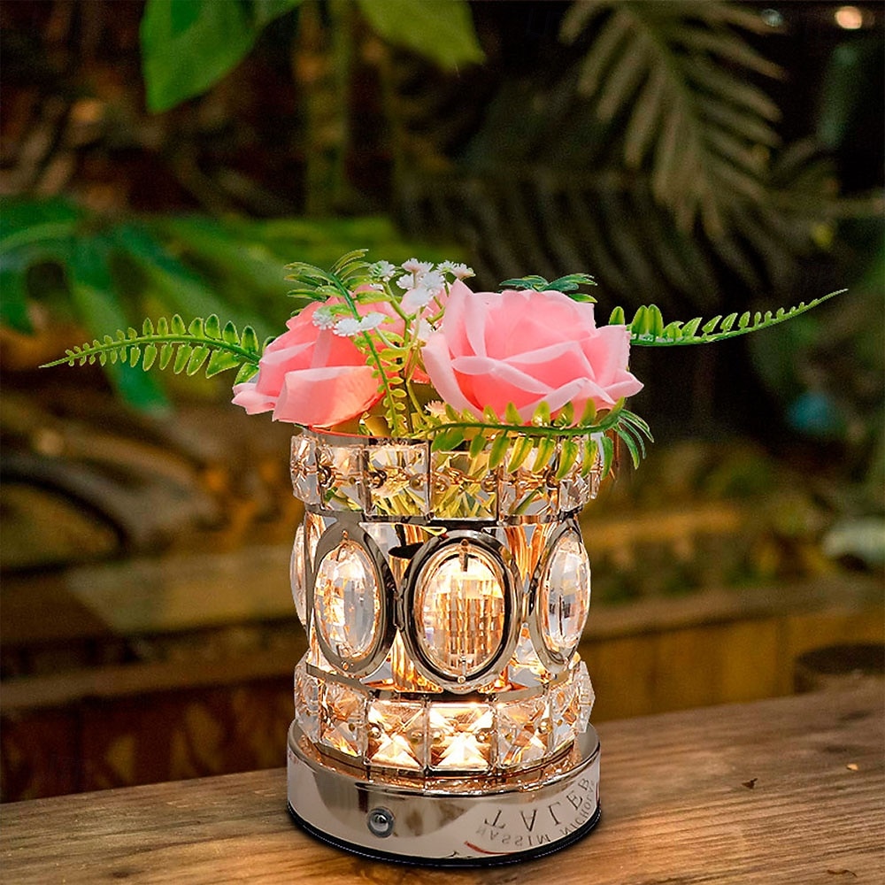Rose Flower Lamp, Rechargeable Cordless Touch Crystal Bedside Table Lamp with 3-Color Dimmable Small Night Light - Birthday Gifts for Women, Mom, Wife, Living Room, Bedroom Decor, Romantic Home Decor 2026 - $59.99 –P1