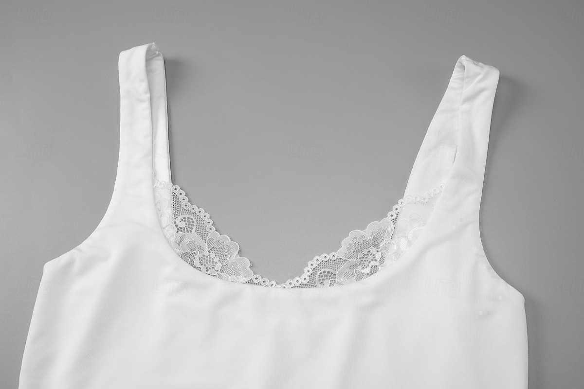 Dame Singleter Blondeskjøtetopp Helfarge Stilfull Varmt Fritid Ermeløs stropper Crop Tops Daglig Ut på byen Helg Svart Hvit Sommer Vår 2026 - $19.99 –P7