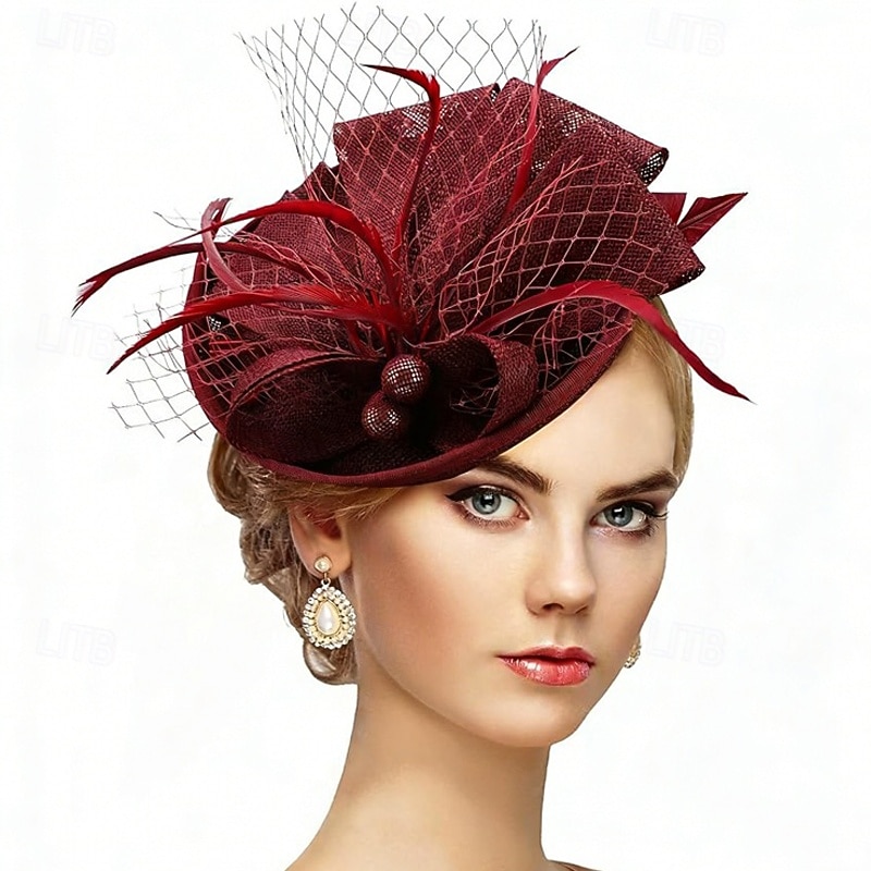Fascinadores Linho Casamento Aniversário Vintage Estilo bonito Retro Com Penas Capacete Chapéu de 2026 por $16.49 –P1