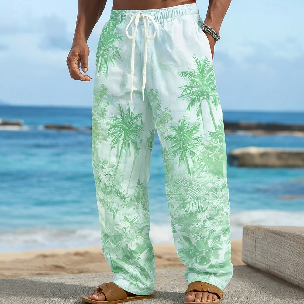 Per uomo Albero di Cocco Colore sfumato Piante Tropicali Pantaloni Pantaloni Larghi Pantaloni casual Misura del girovita medio Hawaiano All'aperto Vacanza Abbigliamento mare Coulisse elastica in vita del 2026 a $27.99 –P2