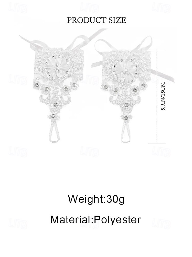 Damespolshandschoenen van kant, gemaakt van polyester, een elegant bruidsaccessoire, geschikt voor bruiloften, feesten en speciale gelegenheden. 2026 - $11.99 –P8