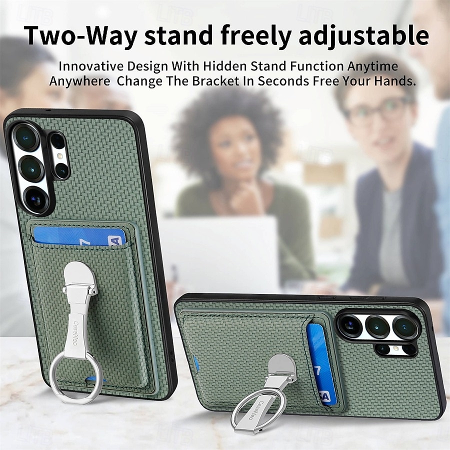 Phone Case For Samsung Galaxy S26 S26 Plus S26 Ultra Back Cover with Stand Holder Ring Holder Card Slot Retro TPU Fiber PU Leather 2026 - $16.99 –P4