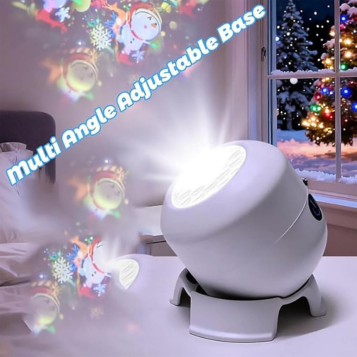 Projetor de luz LED dinâmico e giratório, com rotação de 360°, recarregável via USB, com padrões dinâmicos de flocos de neve, oceanos e Natal para quarto, banheiro e corredor. de 2026 por $20.64 –P4