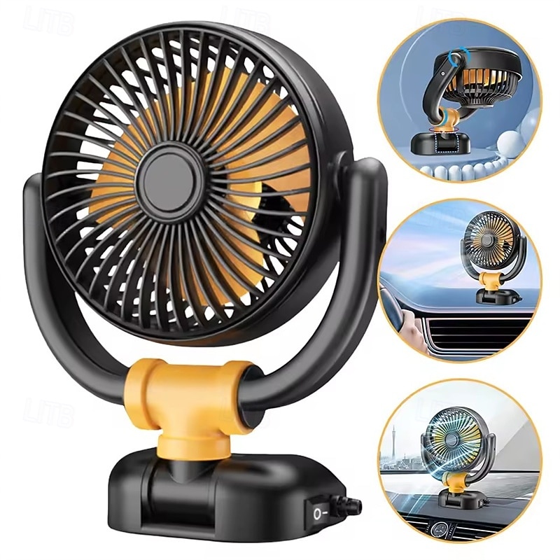 Car Fan 12V 24V USB Powered, 360° Rotatable Portable Vehicle Cooling Fan, Quiet Powerful Auto Air Circulator for Dashboard Headrest, Universal Fit for Car, SUV, Truck, RV, Van 2026 - $20.99 –P2