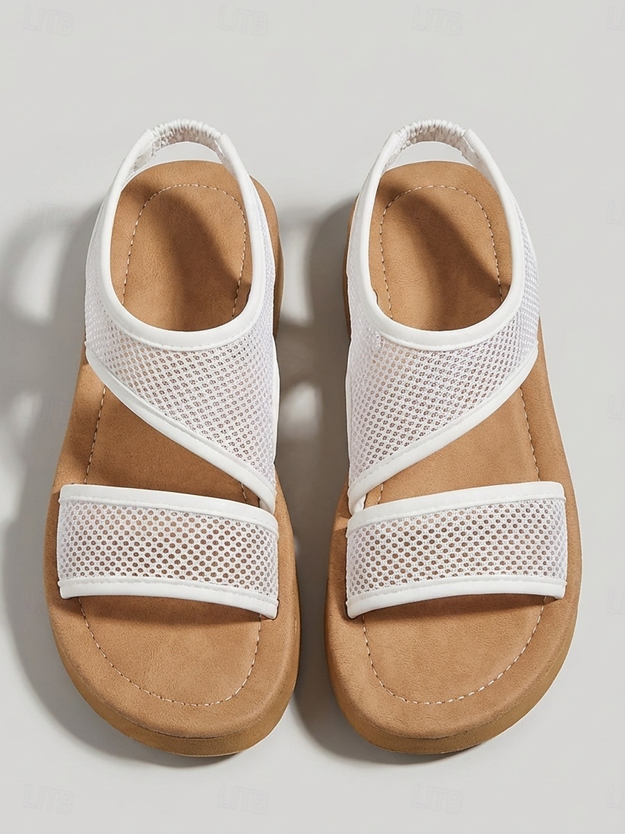 Sandalias de plataforma de malla transpirable para mujer: sandalias ligeras e informales de verano, cómodas y de punta abierta, ideales para caminar, viajar, ir a la playa, al jardín y para el uso 2026 - $29.99 –P1
