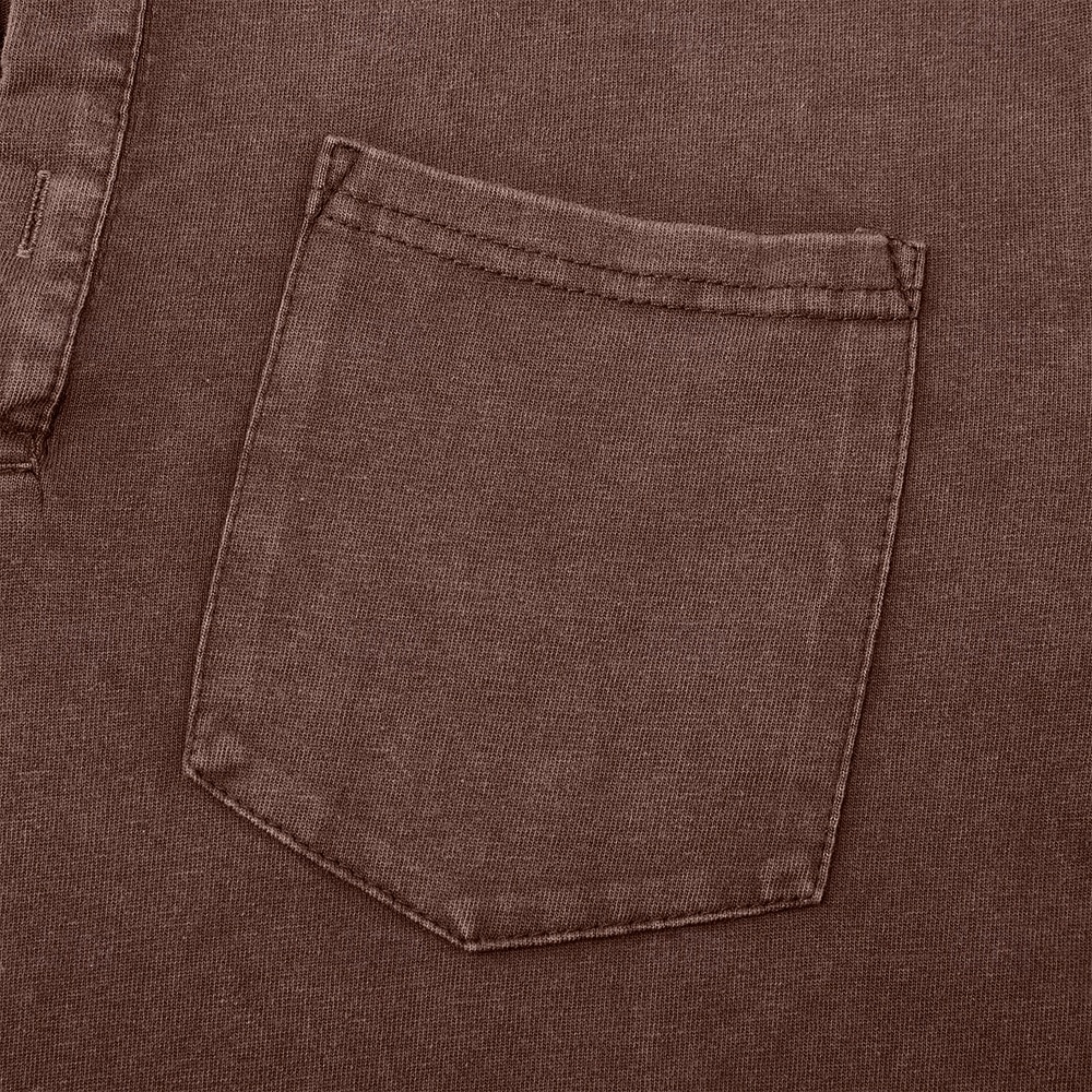 Férfi Henley ing 100% Cotton Acid Wash ing Póló póló Hosszú ujj Régies (Vintage) Retró Alkalmi Régies stílus Kimosva Henley Hétköznapi Tavasz Ősz Minden évszak Sötétbarna Fekete Rózsaszín Henley póló 2026 - $31.99 –P12