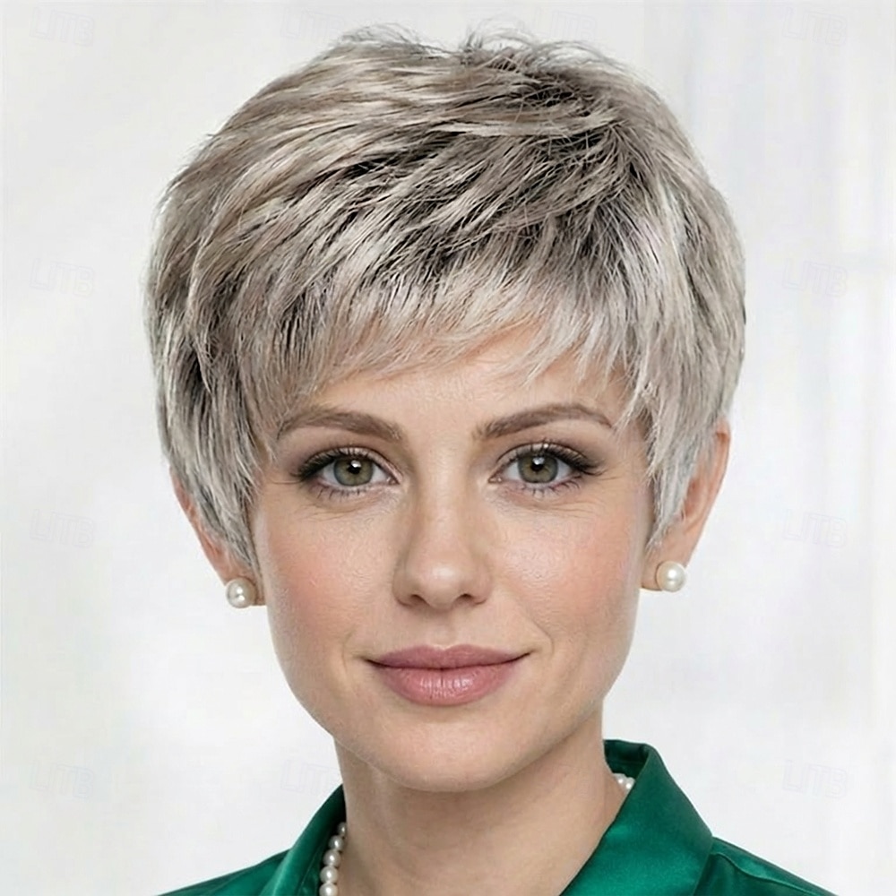 Peruca curta e elegante para mulheres - corte pixie loiro suave com camadas delicadas de 2026 por $32.99 –P10