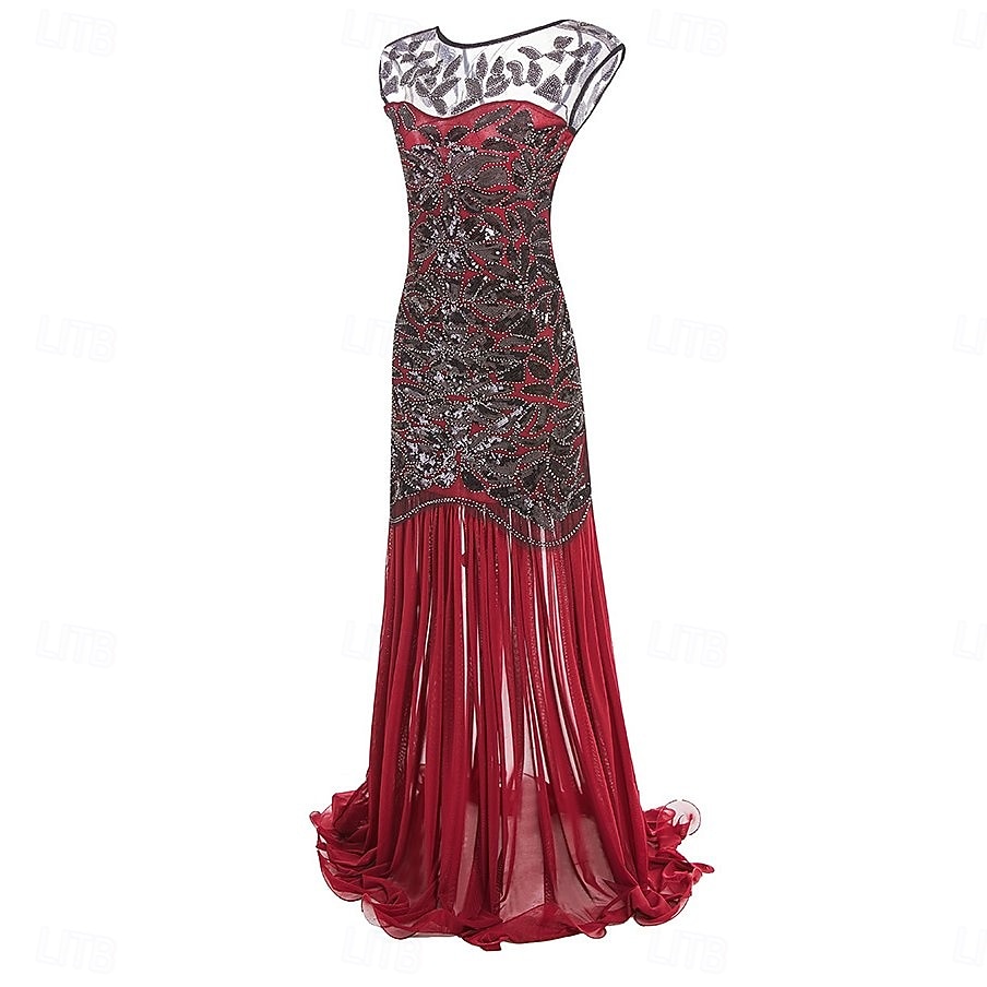 Rugido 20s 1920s Hasta el Tobillo Vestidos Vestido de noche Vestido de fiesta de graduación Sin Mangas El gran Gatsby Tallas Grandes Invitado a la boda Lentejuelas Disfraz Mujer Carnaval Mascarada 2026 - $62.99 –P8