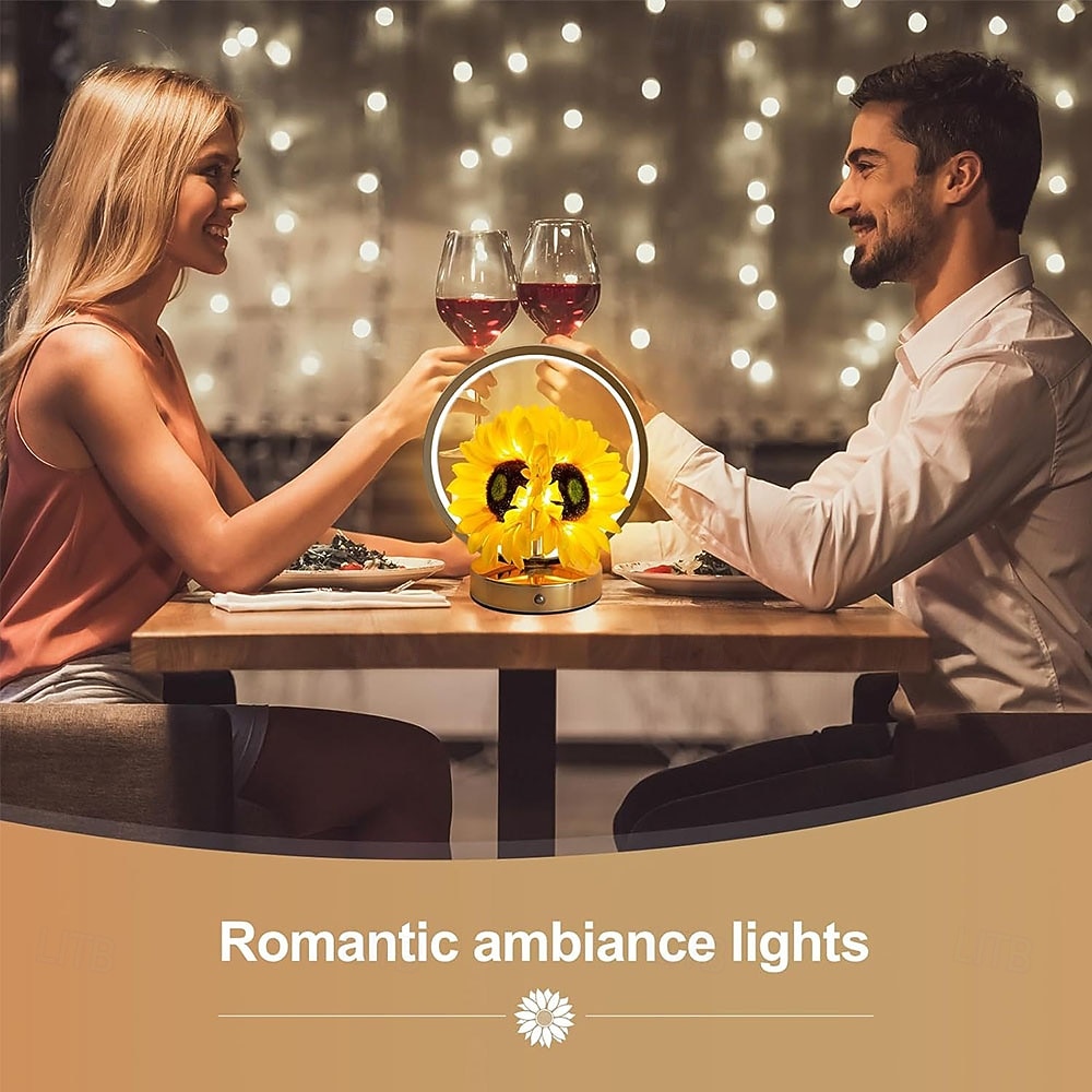 Sunflower Birthday Gifts for Women Mom,Sunflowers Flower Touch Lamp,Rechargeable Cordless 3 Way Dimmable Small Night Light for Living Room,Bedroom,Office Home Decor Thank You Gifts 2026 - $61.99 –P4