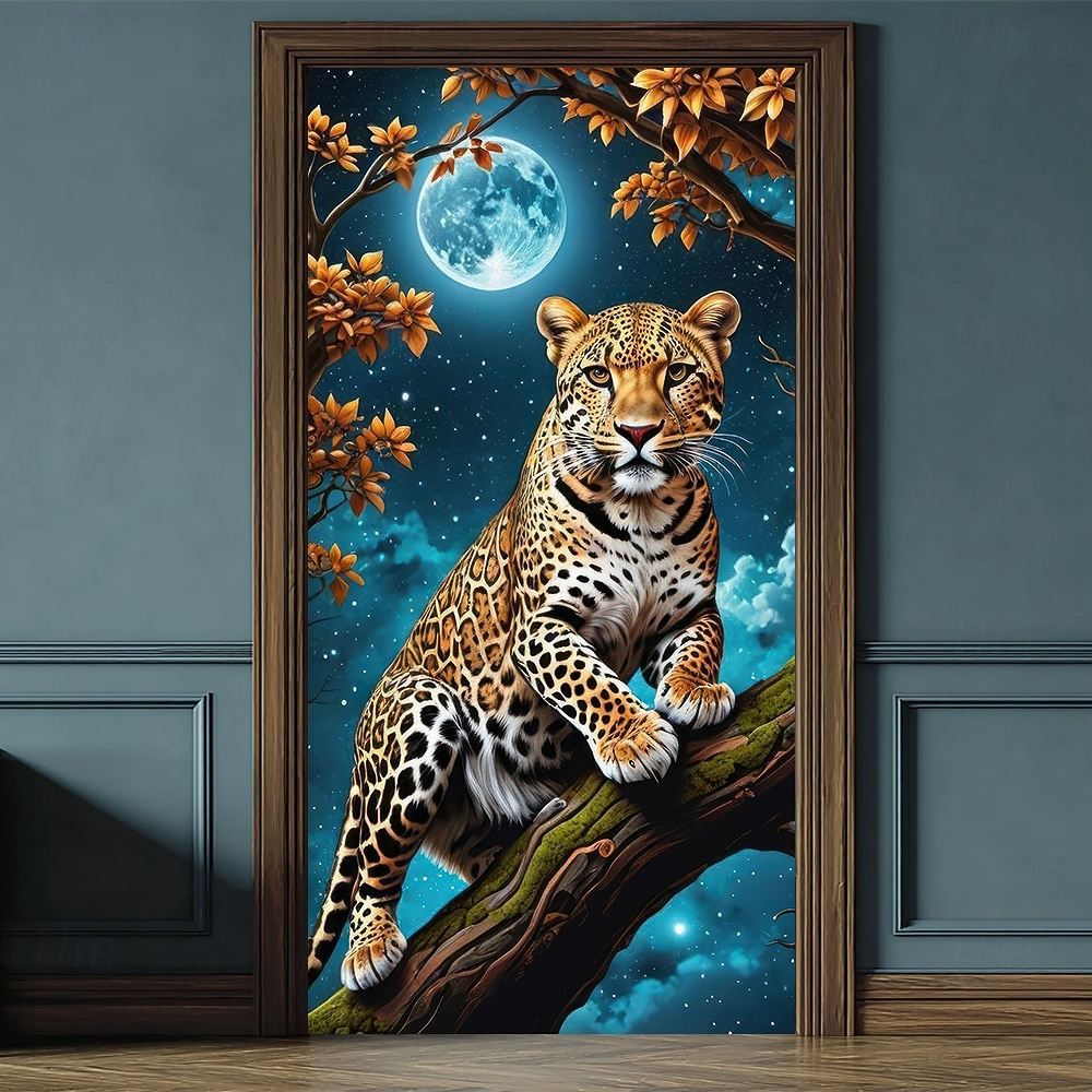 Плакаты Дверная крышка Наружные баннеры Tiger Симпатичные Стиль 3D Общежитие Комната для подростков Общежитие колледжа Спальня в мужском общежитии "Пещера" Фоны для съемки Входная дверь Домашний декор 2026 - $17.99 –P1