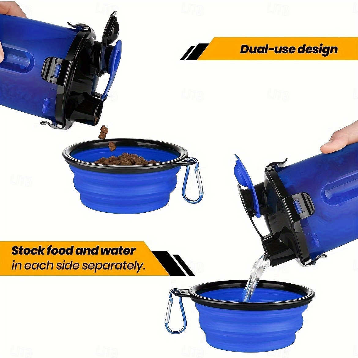 Set composto da 1 tazza per acqua/cibo + 2 ciotole pieghevoli. Borraccia da viaggio per cani con ciotola pieghevole, contenitore per cibo per animali domestici 2 in 1 con ciotola pieghevole. Ciotola del 2026 a $27.99 –P3